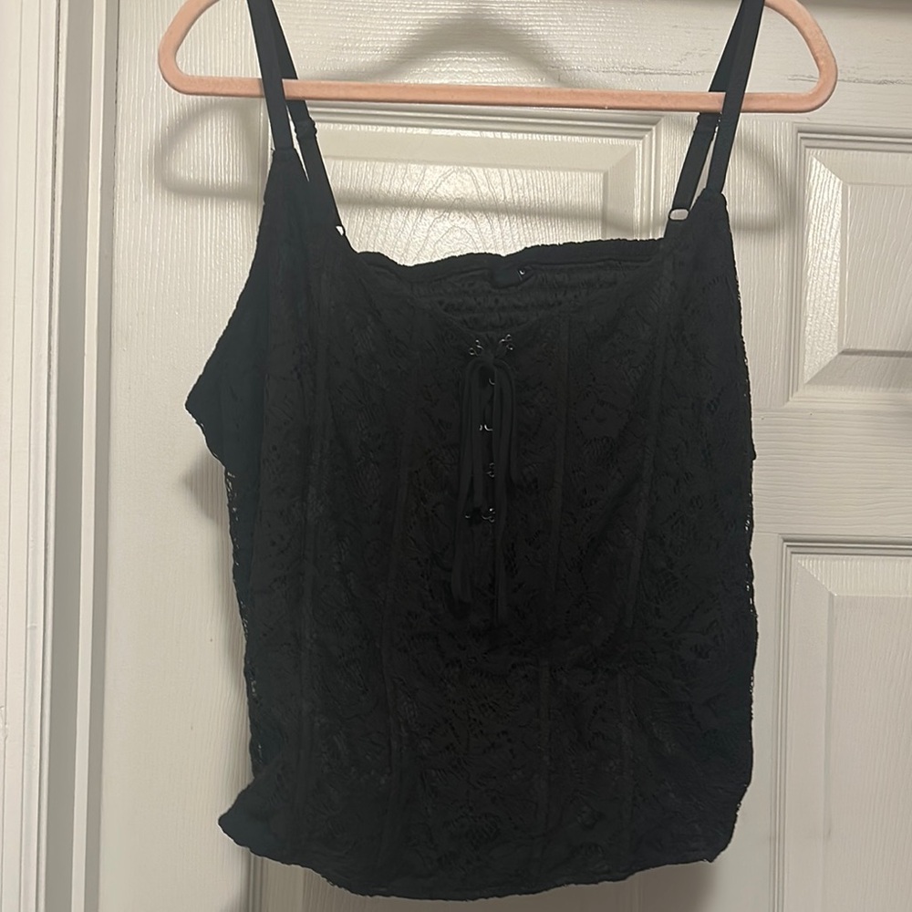 Elegant Black Lace Corset Top